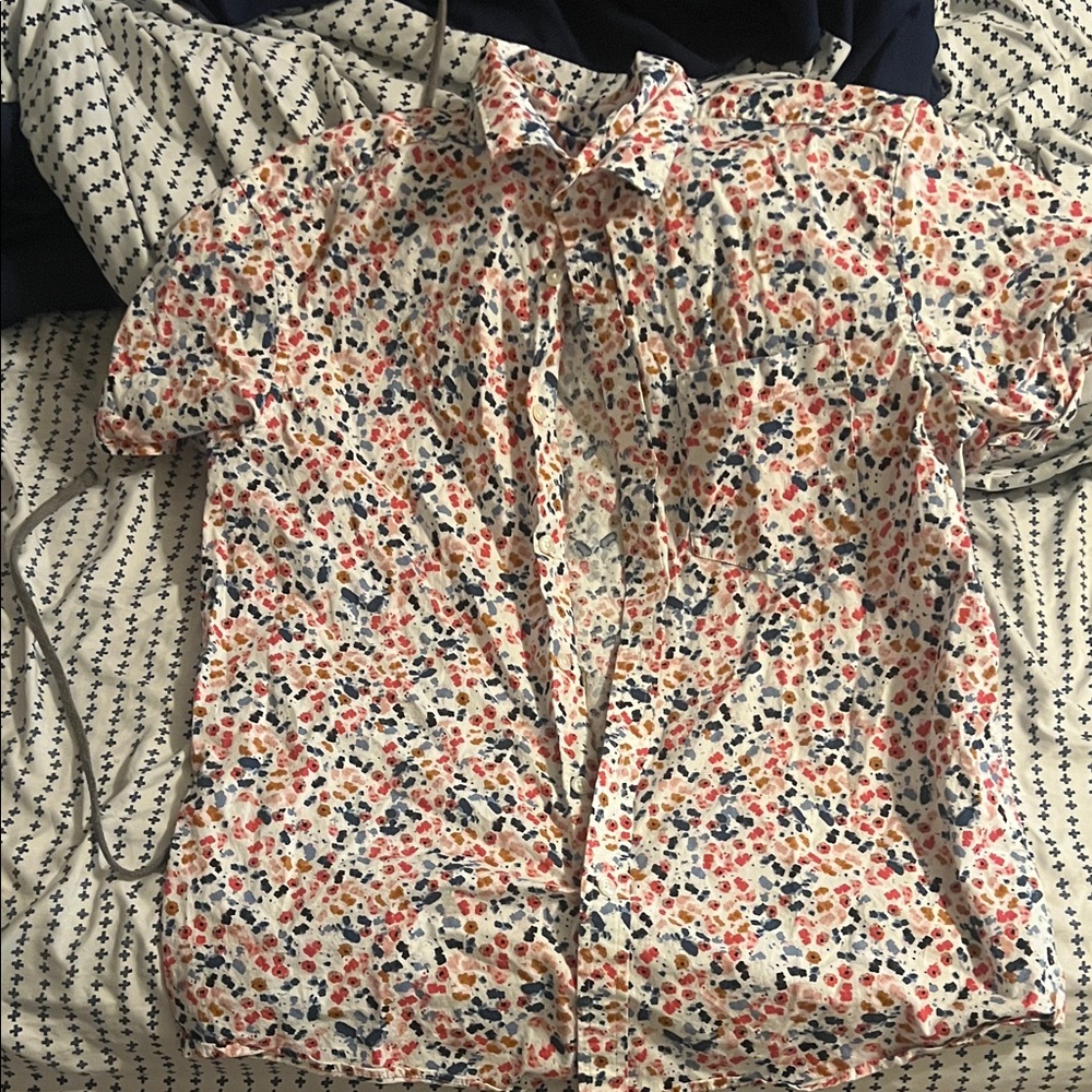 Apt. 9 Multicolor Floral Casual Button Down Shirt